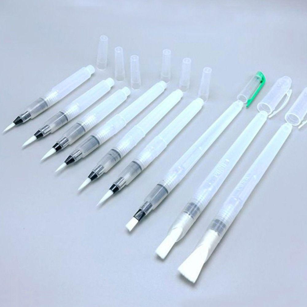 3/6Pcs Plastic Water Pen Water Soluble Colored Art Supplies Watercolor Soft Pen Brush