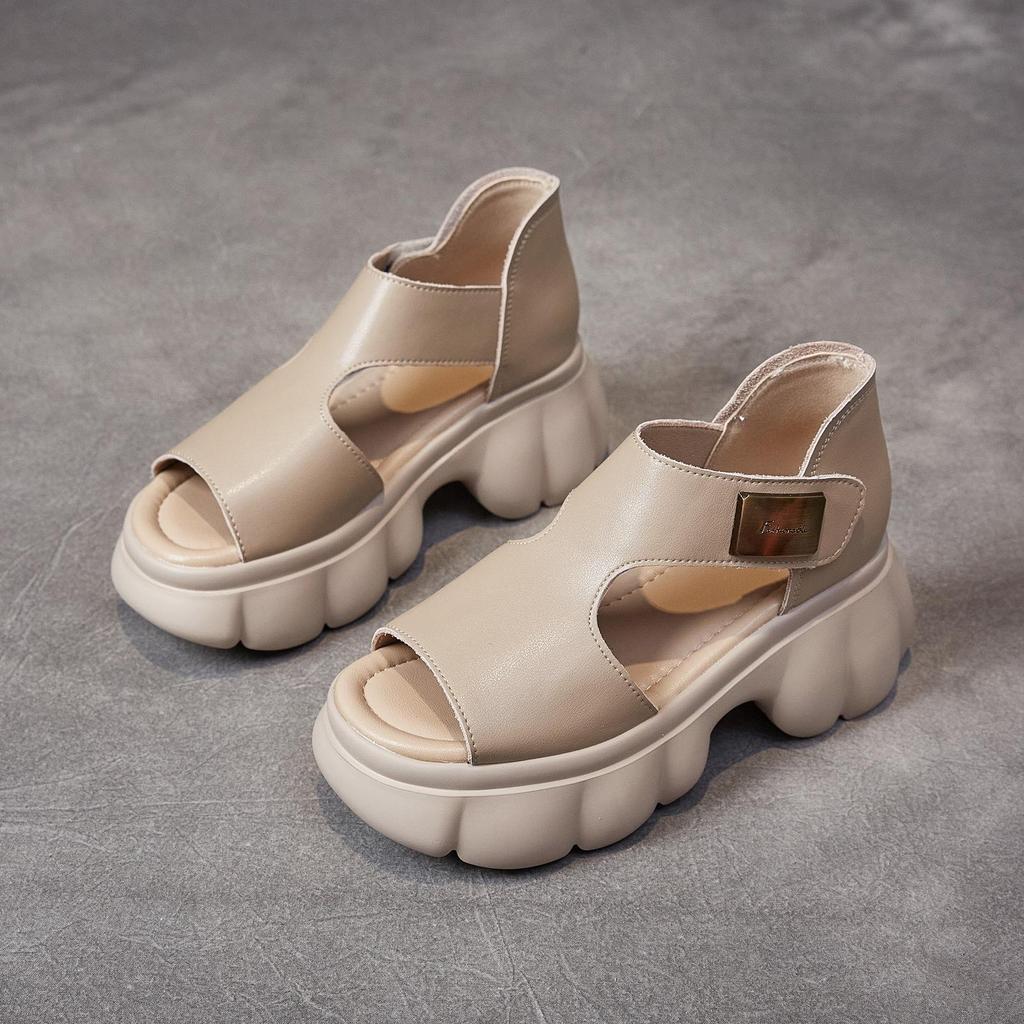 Scarpe Estive Donna 2026 Sandali con Zeppa Suola Spessa Marca di Moda Sandali con Tacco Alto Donna 4,5 cm