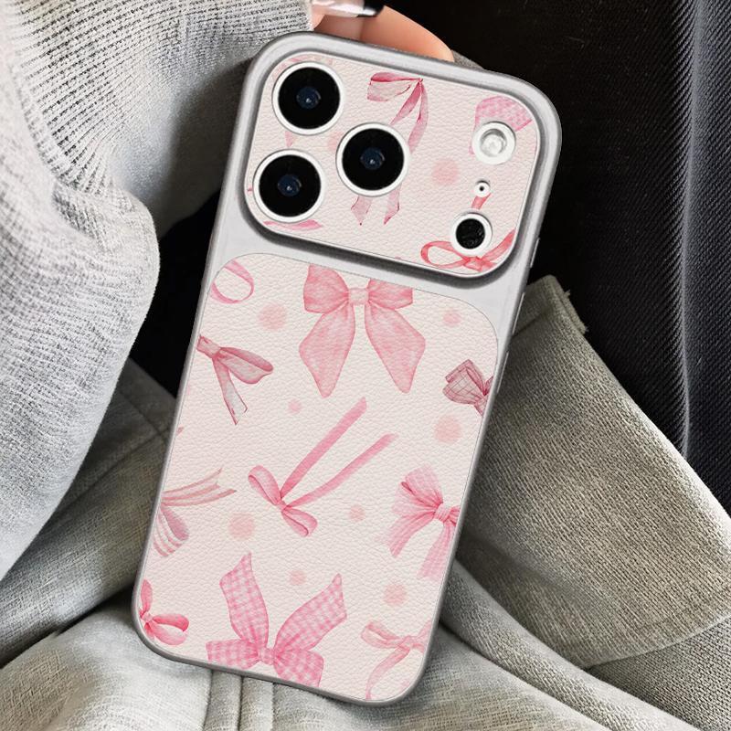 Colorful Bowknots Print Leather Lanyard Case For iPhone 18 Pro Max Hybrid TPU+PU Anti-skid Soft Cover For iPhone 17 16 15 14 13 Pro Max