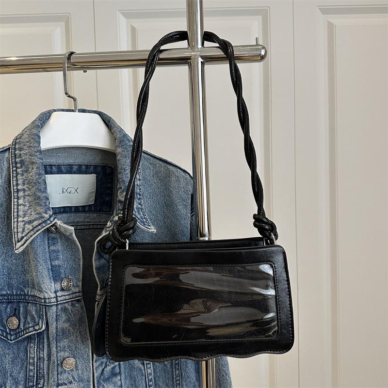 

New niche design beautiful transparent women s shoulder armpit bag simple casual trend messenger bag чорний