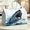 Compatible for Tissue Rolls & Paper Towels Holder with Megalodon - Dual- Tissue Box & Desk Suitable For, Office, Car, Parties, Gifts - Smooth Sheet Se