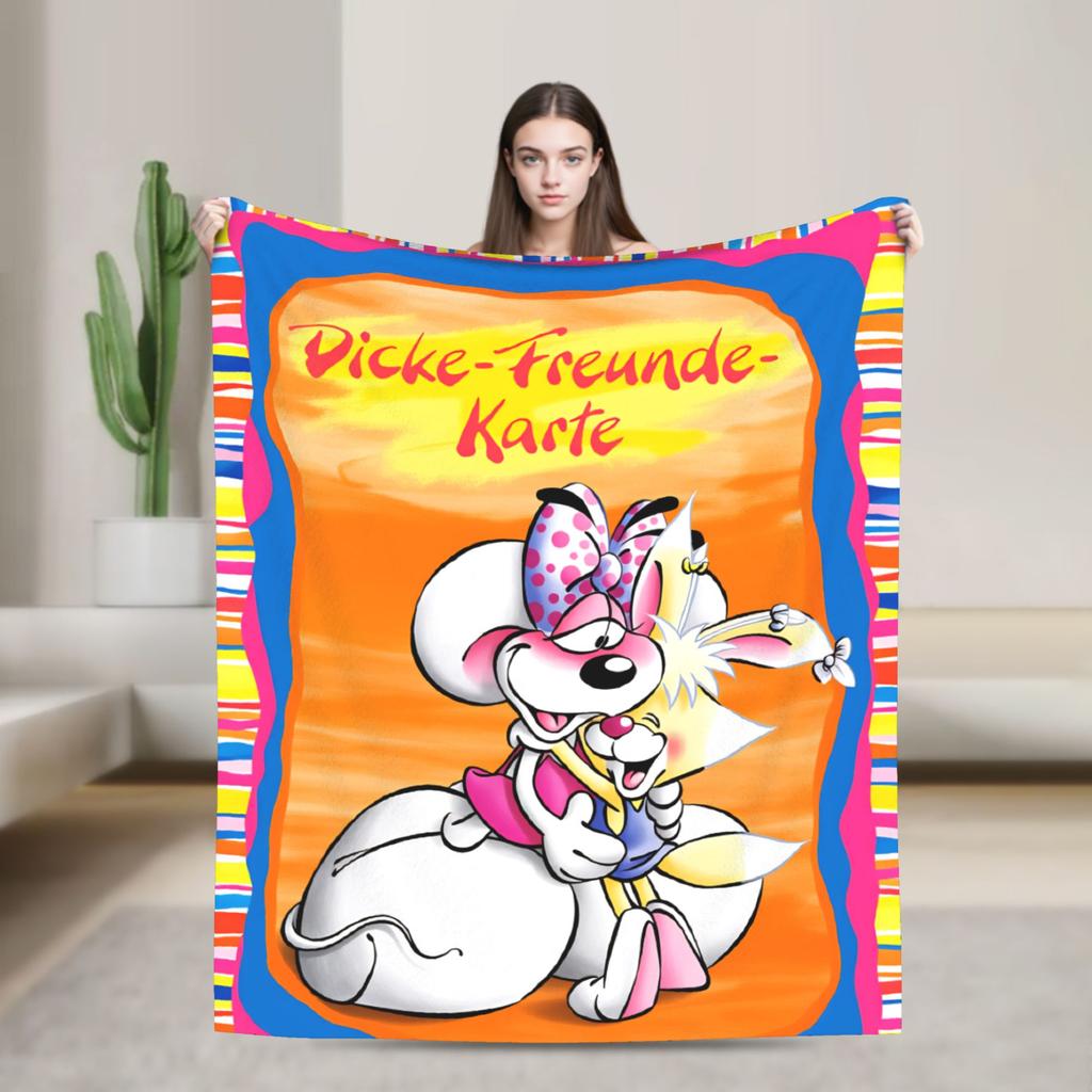 Christmas Diddl Super Soft Blankets  Travel Plush Throw Blanket Funny Living Room Flannel Bedspread Sofa Bed Cover