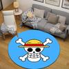 Round Area Rug One Piece Straw Hat Pirates Jolly Roger Skull Anime Bedroom Decor