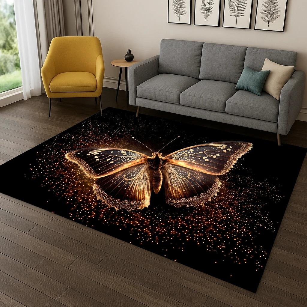 Exquisite Dreamy Butterfly Carpet Rug for Bedroom Living Room Sofa Doormat Kitchen Home Decor Carpets for Living Room Bedroom
