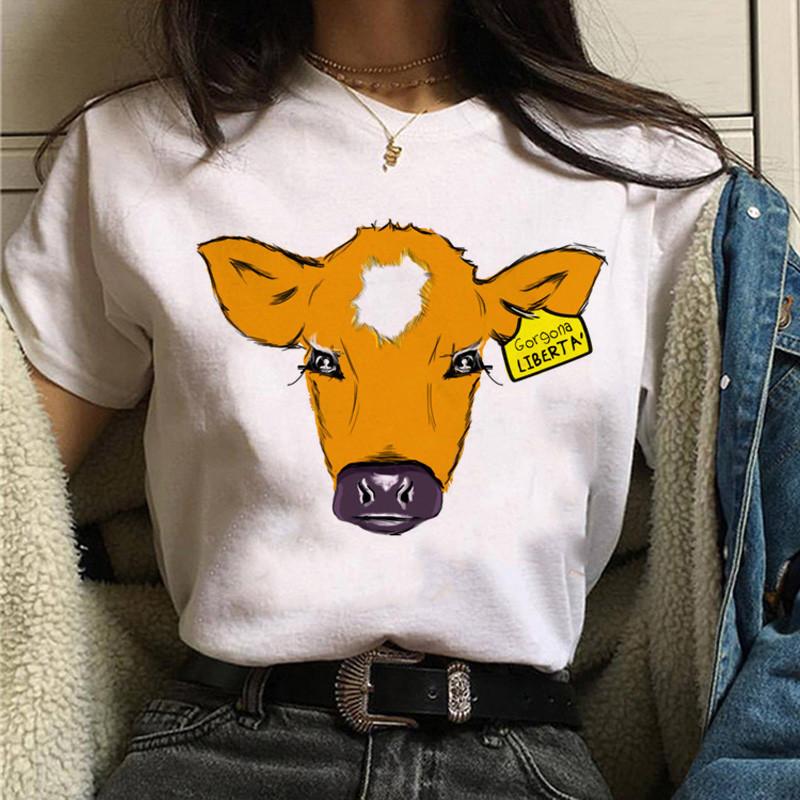 Friends Not Food Bedruckte Baumwolle Lockere Rundhals Kurzarm T-Shirts Damen