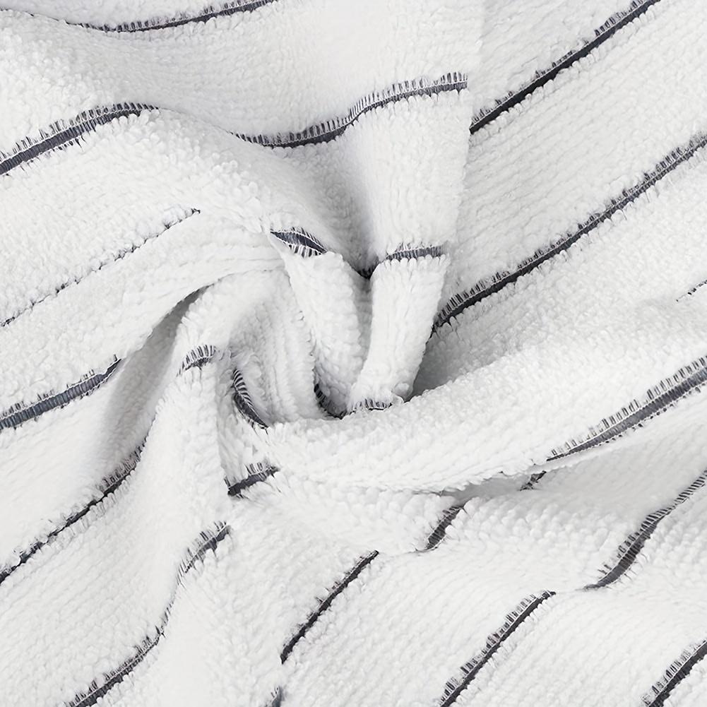 Extra-Thick Super Absorbent Microfiber Kitchen Towels - Rapidly Suck Up Liquids with Stylish Gray & White Stripes