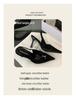 Elegant 2025 Black High-End Women's Pointed Toe High Heel Sandals