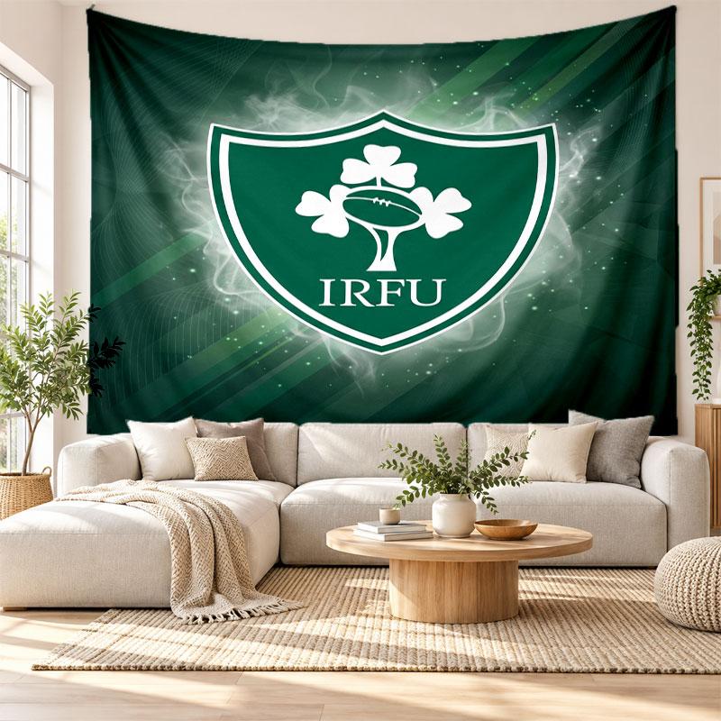 Ireland Rugby Wall Tapestry, Soft Fabric Wall Hanging, Decorative Backdrop For Bedroom Home Wall Art