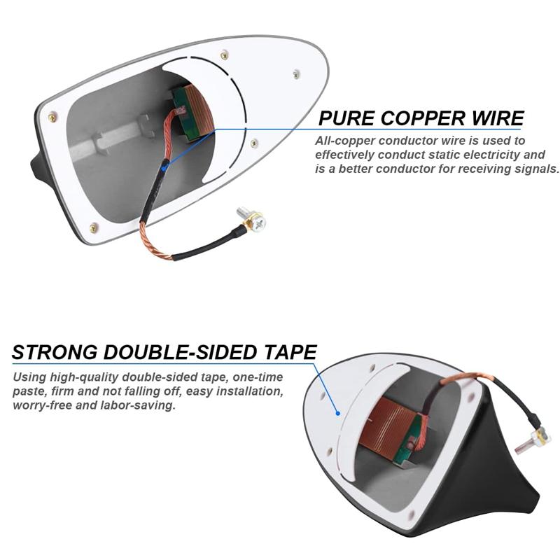 Car Shark Fin Antenna Cover Automotive Top Roof Aerials AM/FM Radio Signal Base with Adhesive Tape For Nissan Honda Toyota