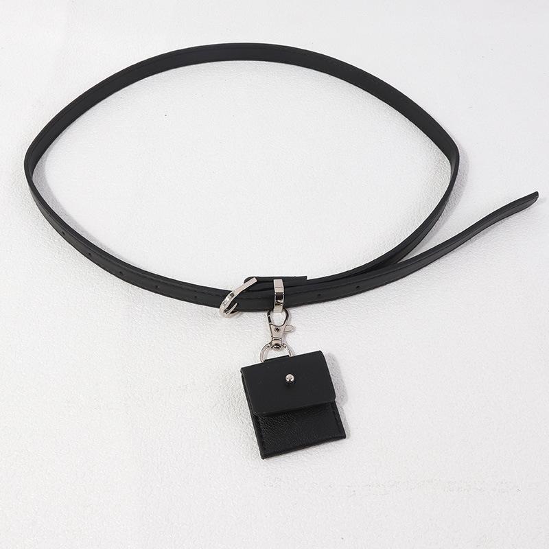 Women's Belt with Small Waist Bag Exquisite and Stylish Leather Belt Decoration for Women's Waist Hanging Bag