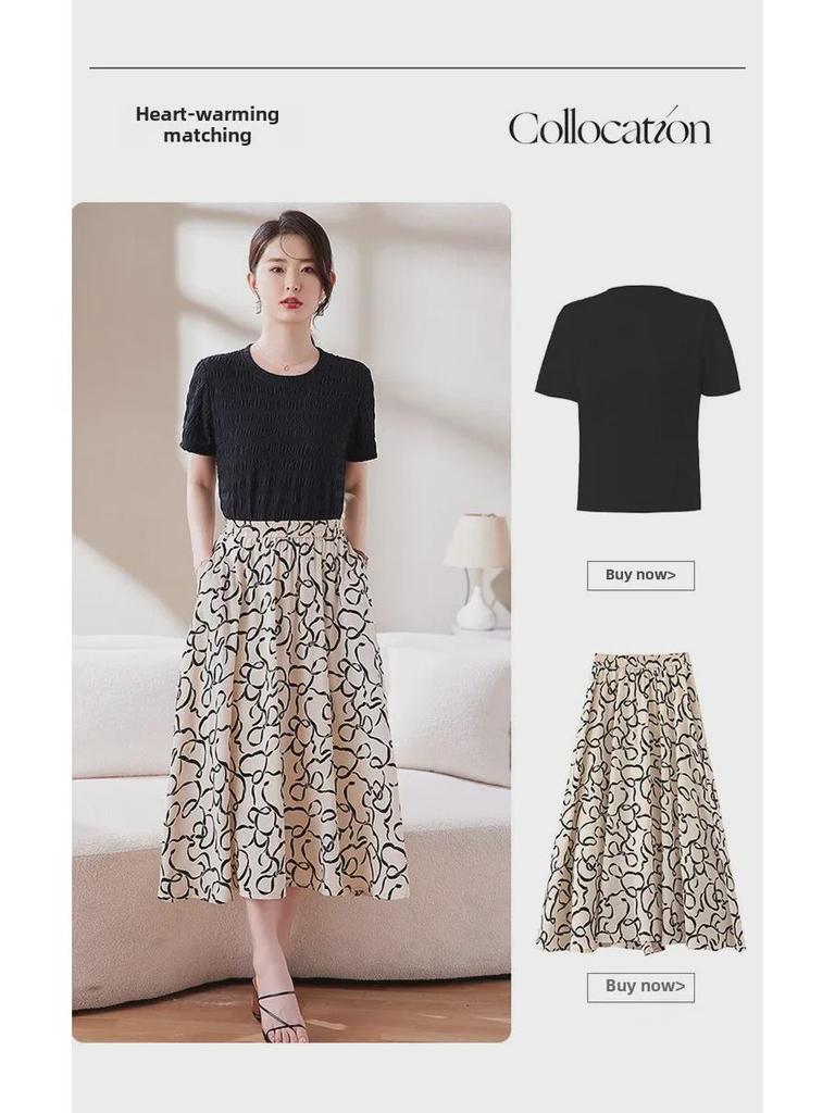 Damska spódnica A-line z szyfonu w kwiaty: Stylowy, Elastyczny Pas, Letnia Moda