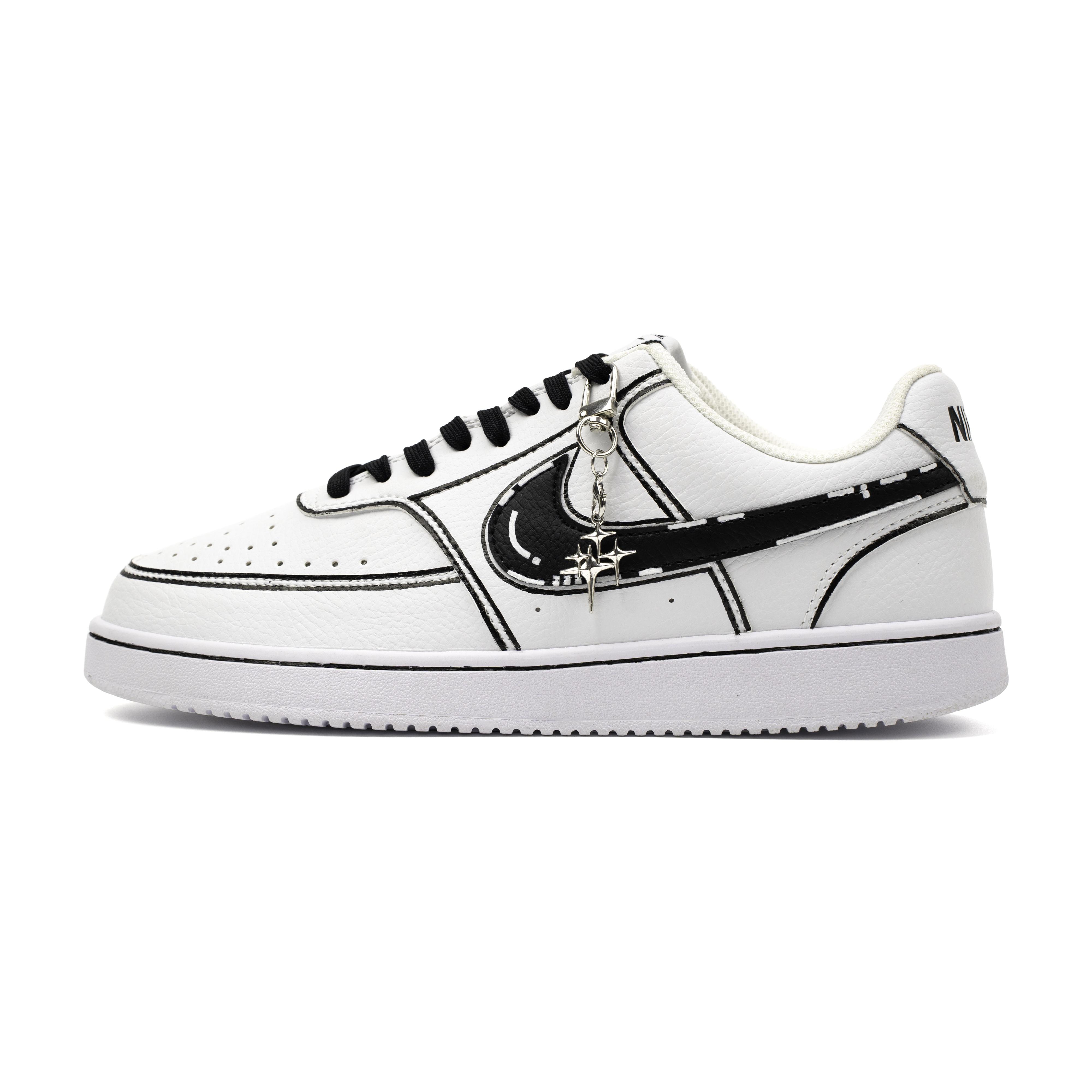 

Nike Court Vision 1 Demon s Kiss Leather Cushioning Abrasion Resistant Slip Resistant Low top Sports Skateboard Shoes DH2987-101(team1747-) 45