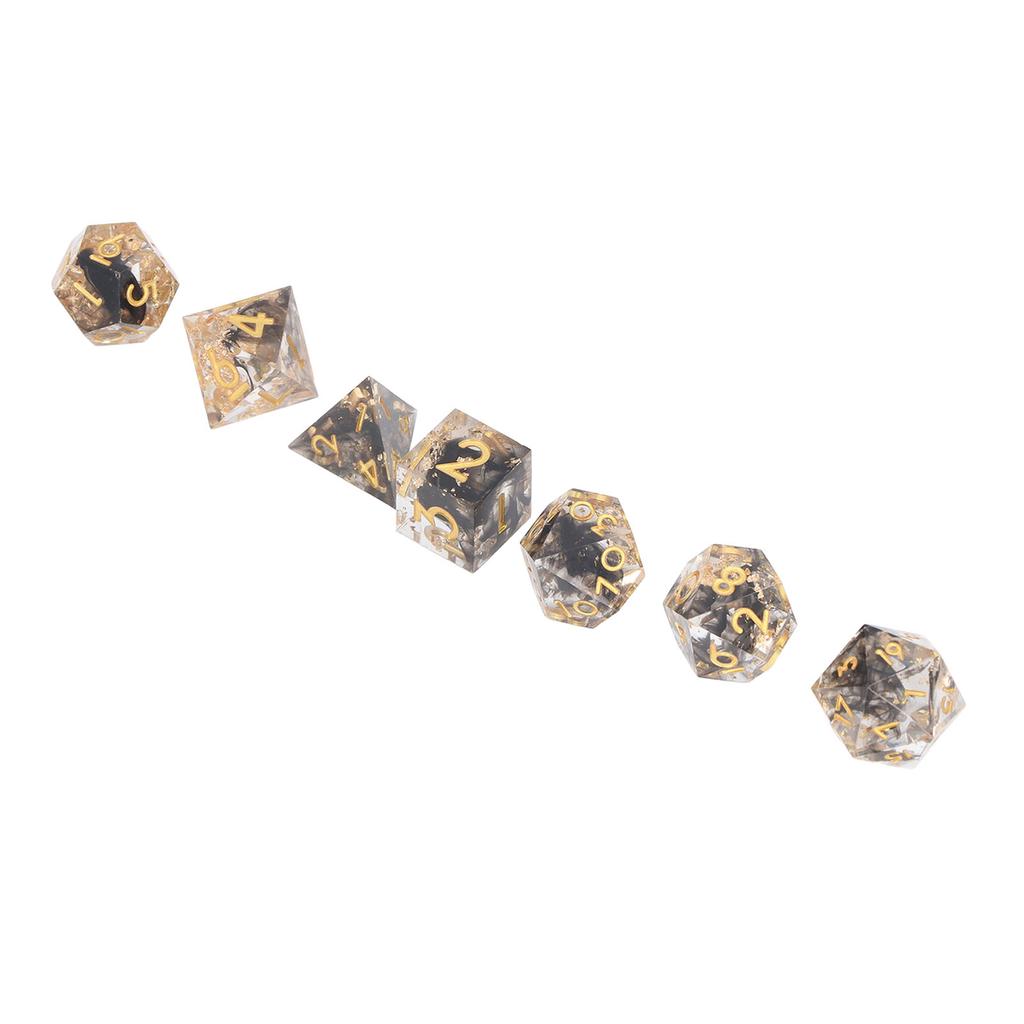 7 Stück Polyedrische Harzwürfel Set Klare Zahlen Rollenspiele Exquisites Sammlerstück Geschenk für