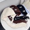 Source Spot Pearl Bow Acrylic Knitted Ear Cap Women's Autumn and Winter Daily Versatile Warm Wool Cap