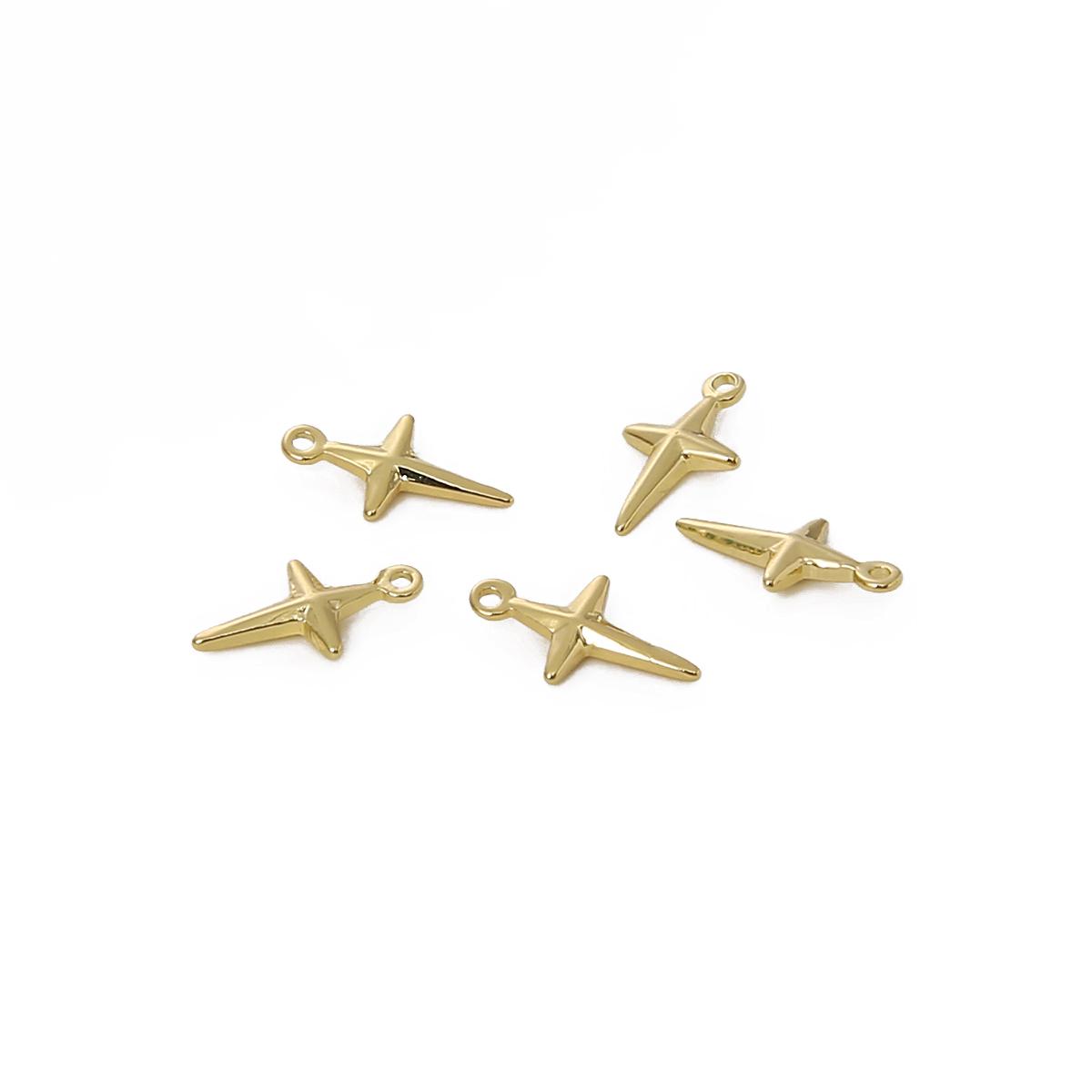 

10шт мідний одинарний підвісний хрестик для виготовлення ювелірних виробів своїми руками, ремісничих аксесуарів 7x12mm