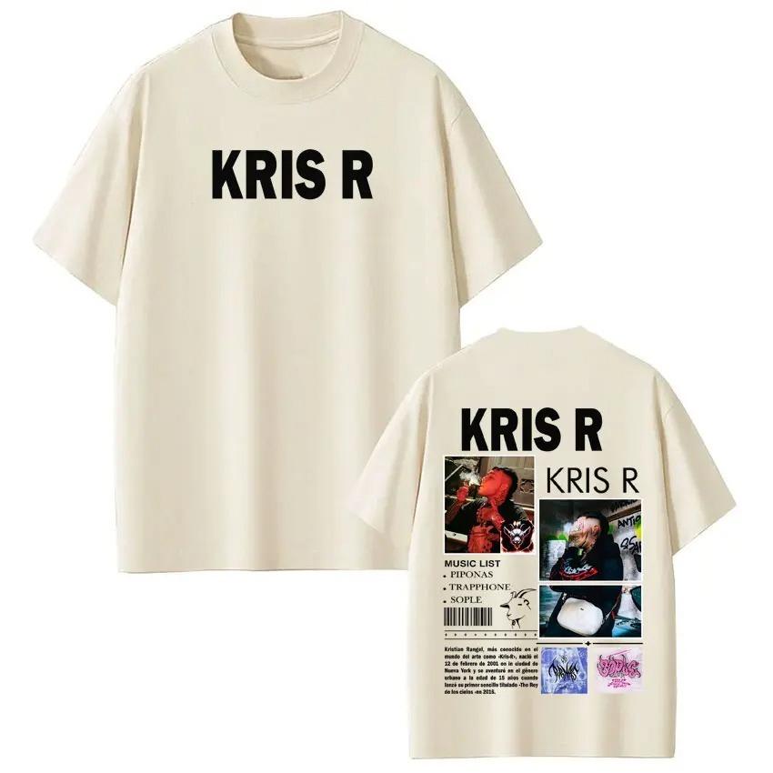 Unisex Women Vintage Summer Shortsleeved Rapper Kris R Album Tour Print Tshirt Loose Casual Cotton Hiphop Oversized Tshirts
