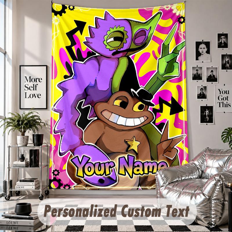 Wall Hanging Tapestry With Custom Name & Text, Garten of Banban Decorative Tapestry For Bedroom