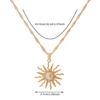Sonnenförmige Diamant-Anhänger-Halskette, Europäischer & Amerikanischer Modeschmuck, Sternendesign in Legierung