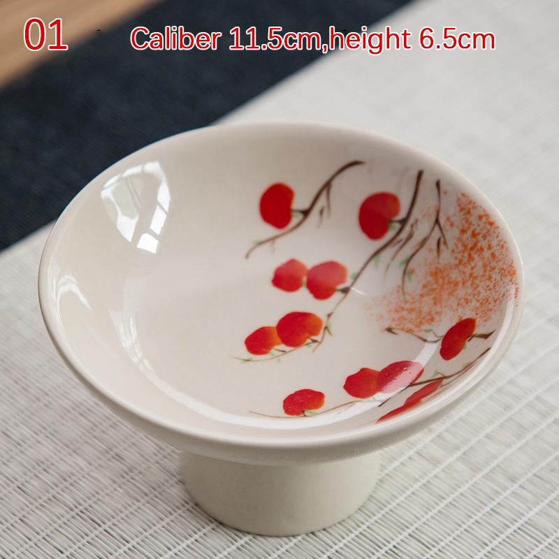 

Ceramic Tableware High Legged Fruit Tray Vintage Chinese Style Snack Fruit Plate Home Festival Decoration Refreshment Plates