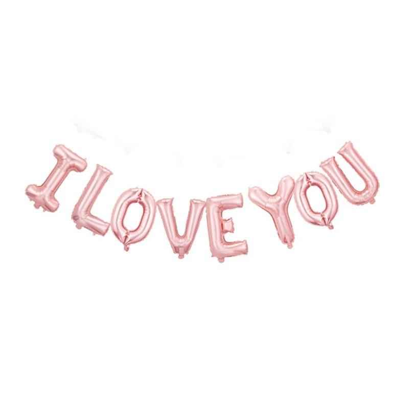 16in Foil Balloons Set: Birthday Anniversary I Love You Marry Me Party Decorations Aluminum Film Background Supplies