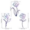 3Pcs Metal Flowers Wall Art Minimalist Floral Decor Flower Hanging Line Painting for Balcony Indoor