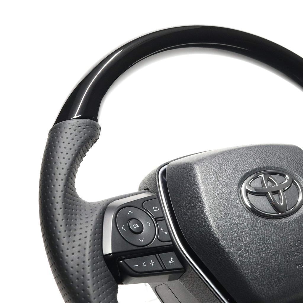 REAL Steering Wheel for Toyota Harrier Piano (80 Series), Black, TYFP-PBW