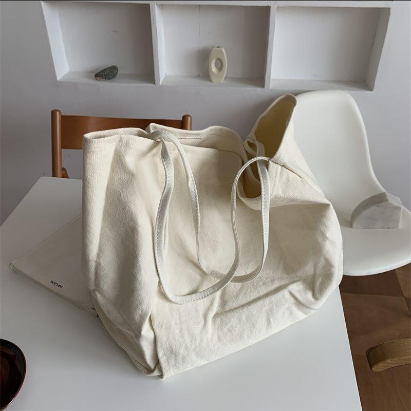 

Women s New Versatile Korean Large Capacity Canvas Bag, Women s Solid Color Simple Shoulder Bag, Shopping Bag, Tote Bag, Women s Bag белый