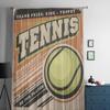 Design Poster Retro Per Torneo di Tennis Tende Chiffon Trasparenti per Soggiorno Camera da Letto Tenda per Finestra Voile Tulle Cortinas