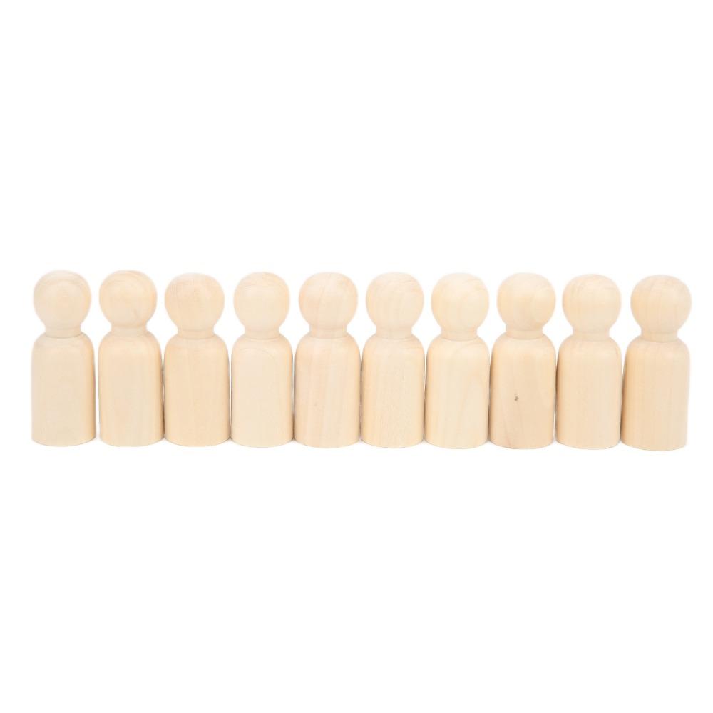 20pcs Male And Female Wooden Peg Dolls 55mm Size Wooden Craft People  For DIY Painting
