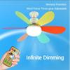 30W/40W Household Intelligent Flower Shaped Fan Light E27 Children's Bedroom Small Silent Fan Lamp With Remote Control