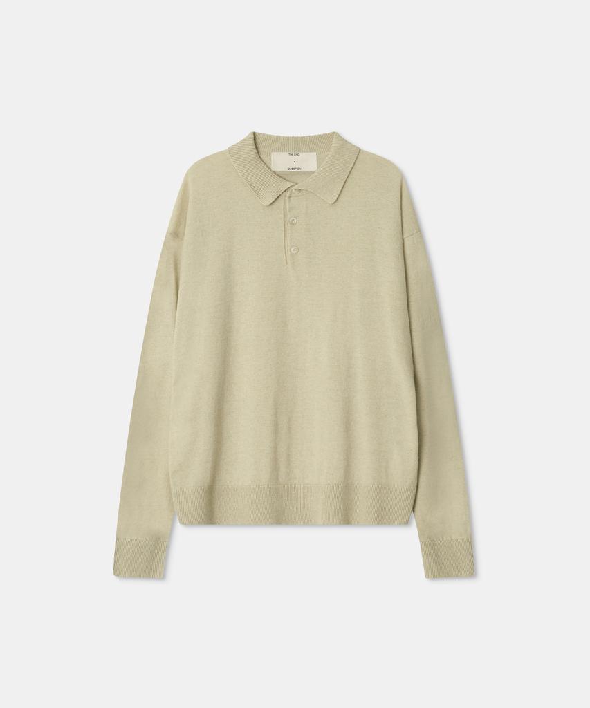 Diaendeukweseucheon Wool Linen Collar Knit Top / Light Green