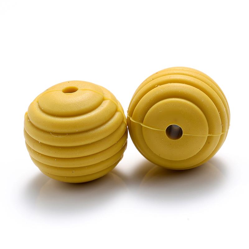 10 Stück/Los 15mm Baby-Silikonperlen Beißringe für 4-6 Monate Spiral-Lebensmittelechtes Silikon Beißring Schnuller Kette Halskette Herstellung