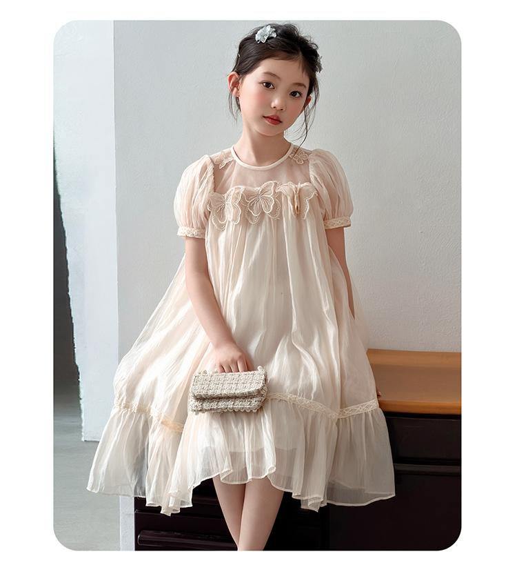 Girls' Dress Summer Dress 2026 New Style Children's Elegant Princess Puff Skirt Girls' Sweet Wind Mesh Skirt