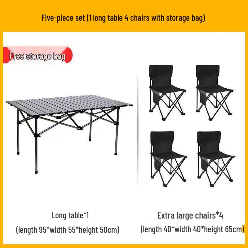 Portable Outdoor Folding Table and Chair Set - Perfect for Camping, Picnic, Patio, and BBQ