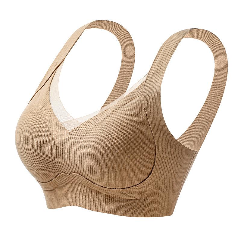 New women's seamless gathering, lifting support, anti-sagging breast bra, semi-fixed cup, autumn and winter bra cover