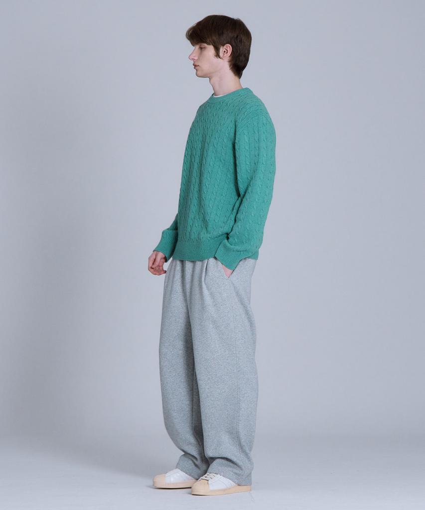 BASIC HOUSE Cable Round Neck Knit Mint Lykt7101 (Type B)