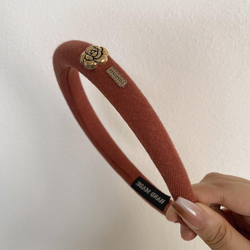 New Fashion Camellia Headband Hair Hoop Hair Bands for Women Korean Elegant Designer Hairband Headwear Hair Accessories