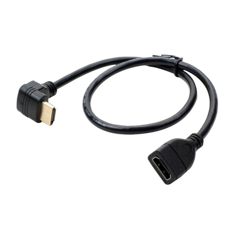 Space Efficient HDTV Extension Cable with 90 Degree L Bend Design for Space Saving and Easy Connection in Tight Space