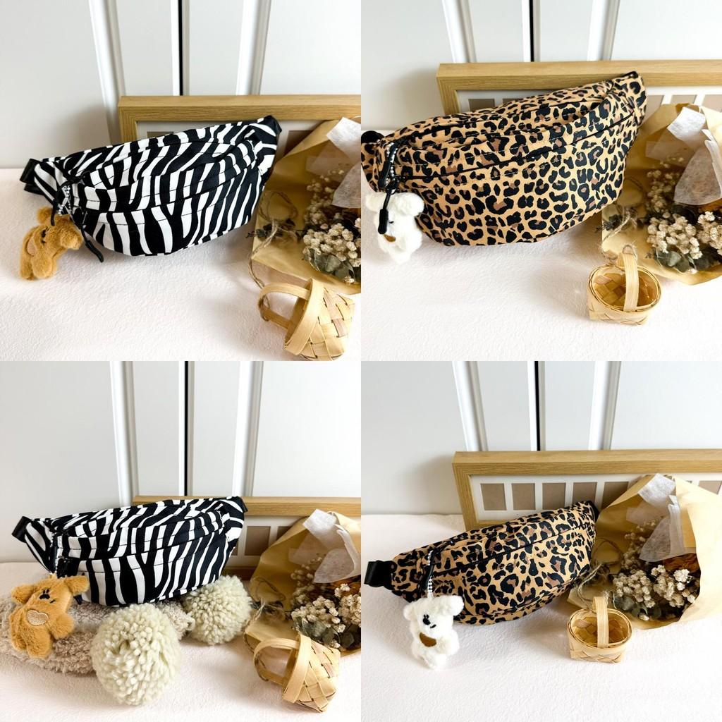 Cute Lightweight Cartoon Kids Chest Bag With Trendy Leopard And Zebra Patterns