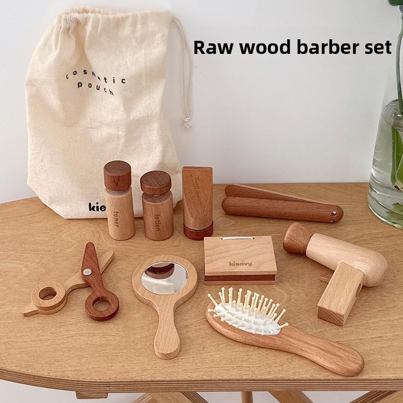 Funny Simulation Wooden Cosmetics And Hairdressing Props Children Toy Set