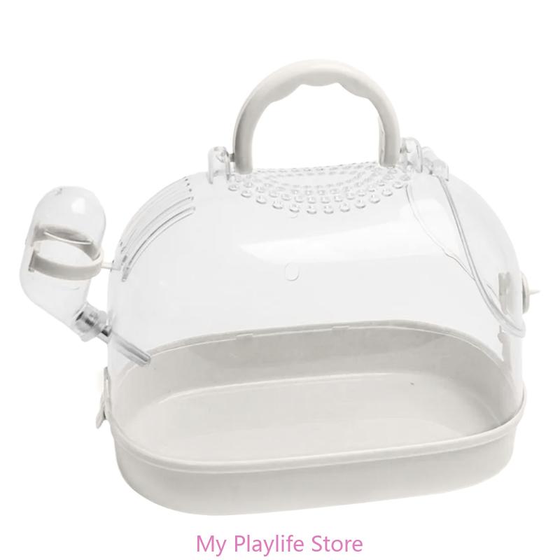 Small Pet Box for Hamster Carry Cage Small Animals Travel Box with Water Bottle Guinea Pigs Pet Transport Carry Case