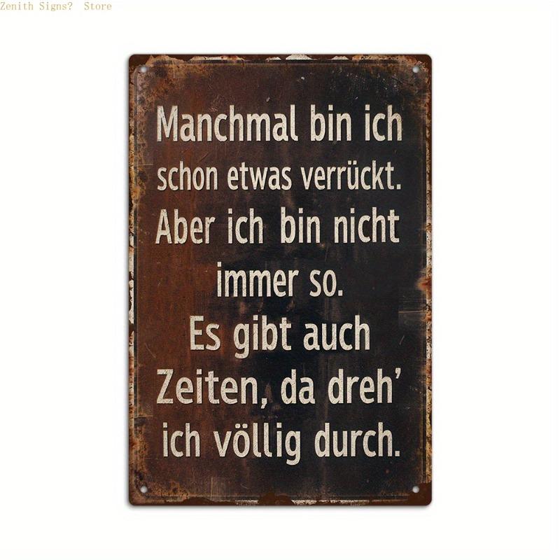 2D Flat Iron Metal Tin Sign Vintage Style Wall Art with Durable Construction and Protective Coating for Home Office Decor