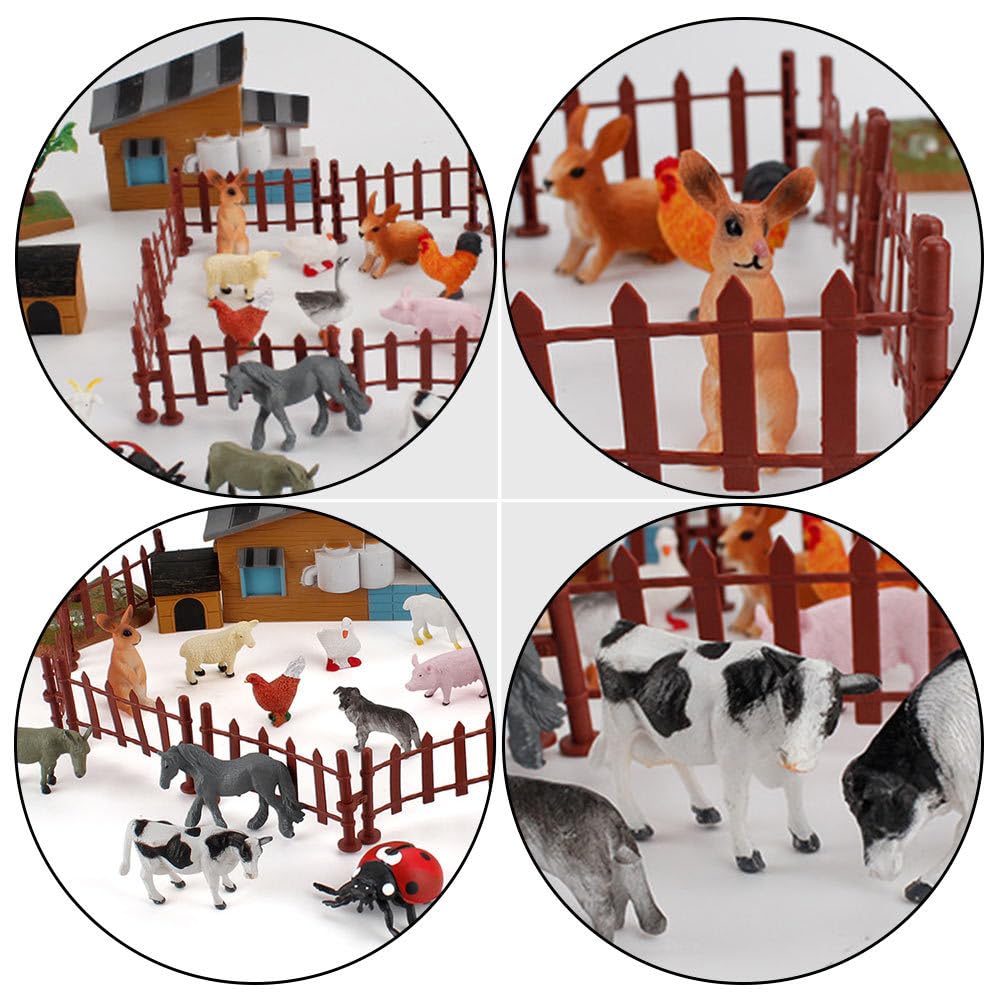 DEARMAMY Set of Farm Animal Model Realistic Miniature Livestock Farm Scene Decorative Birthday 1 Piece 28-Piece Figures, Collection, Figures, Gifts,
