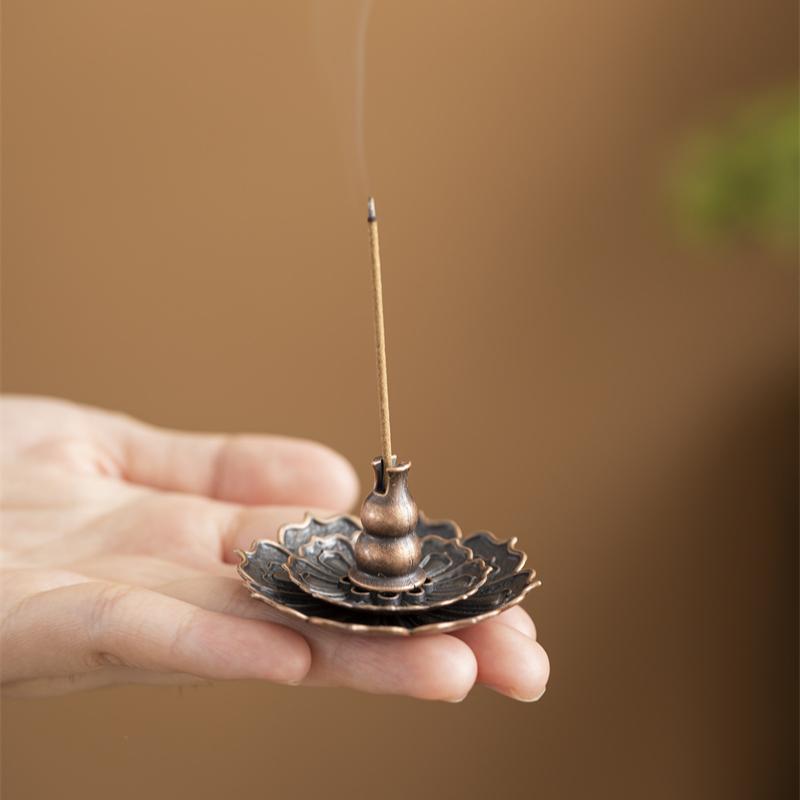 Lotus Sanbao Incense Plate Incense Rack, Small Gourd Insert, Multi-functional Seat, Bracket, Creative Burner Holder Ornament