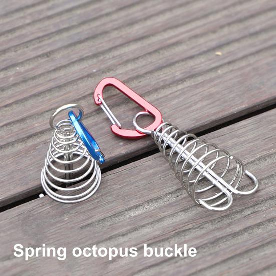 4Pcs Stainless Steel Deck Anchors Pegs Adjustable Spring Deck Anchors Deck Plank Board Fixing Pegs Outdoor Camping Tent Stakes