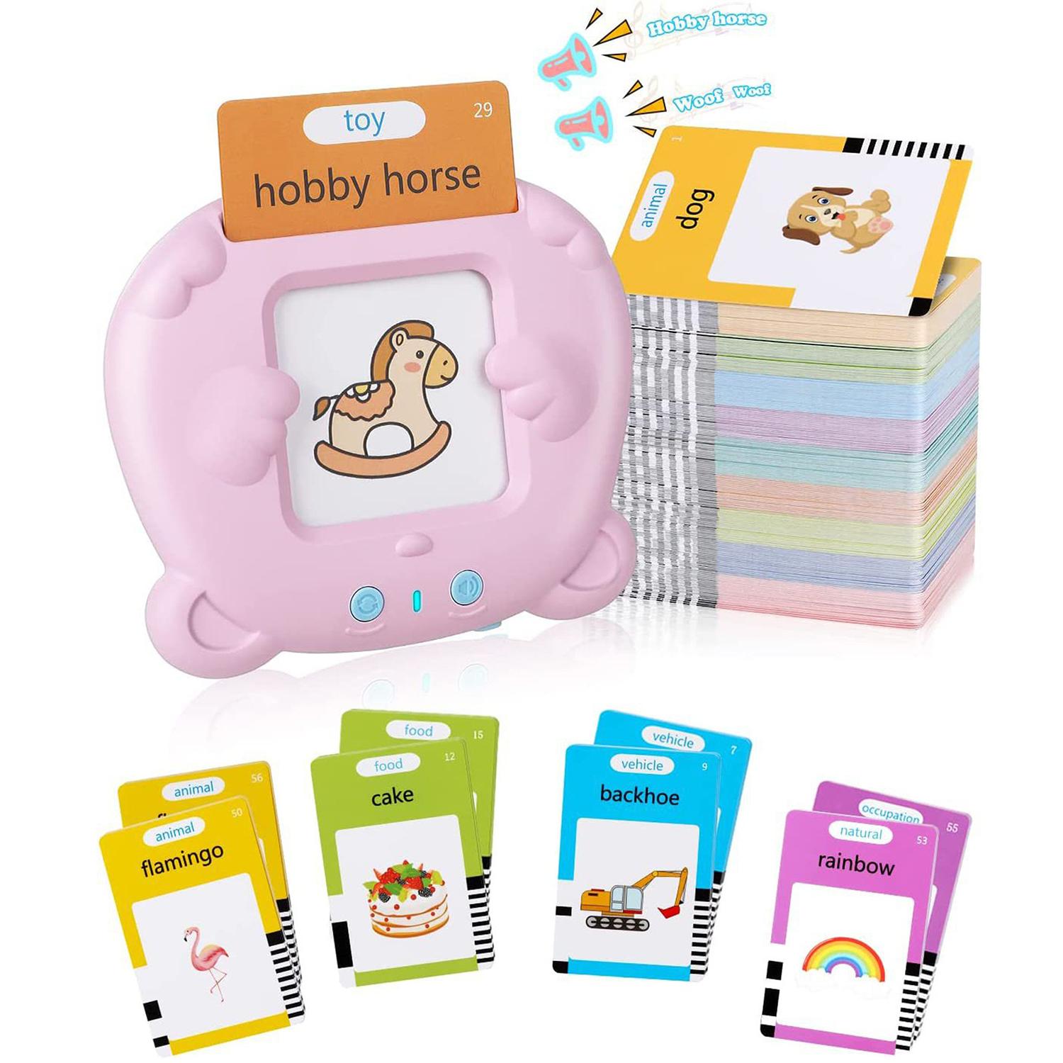 

Children s puzzle voice card machine, English flash card, bilingual learning machine, intelligent card insertion machine розовый