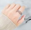 Stylish Geometric Chain Bead Index Ring For Women Versatile Niche Design Fashion Jewelry