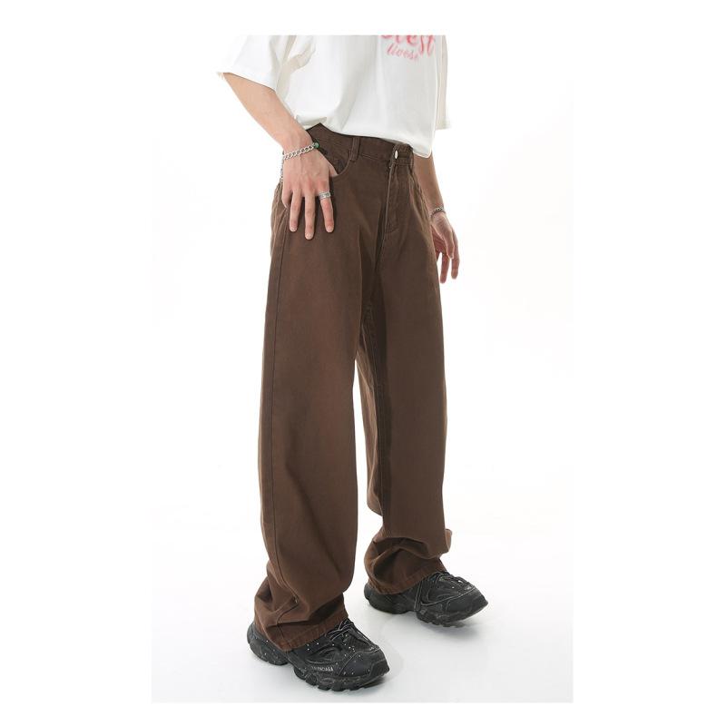 Gerade, lockere koreanische Version der einfachen Jeans mit hoher Taille für Herren