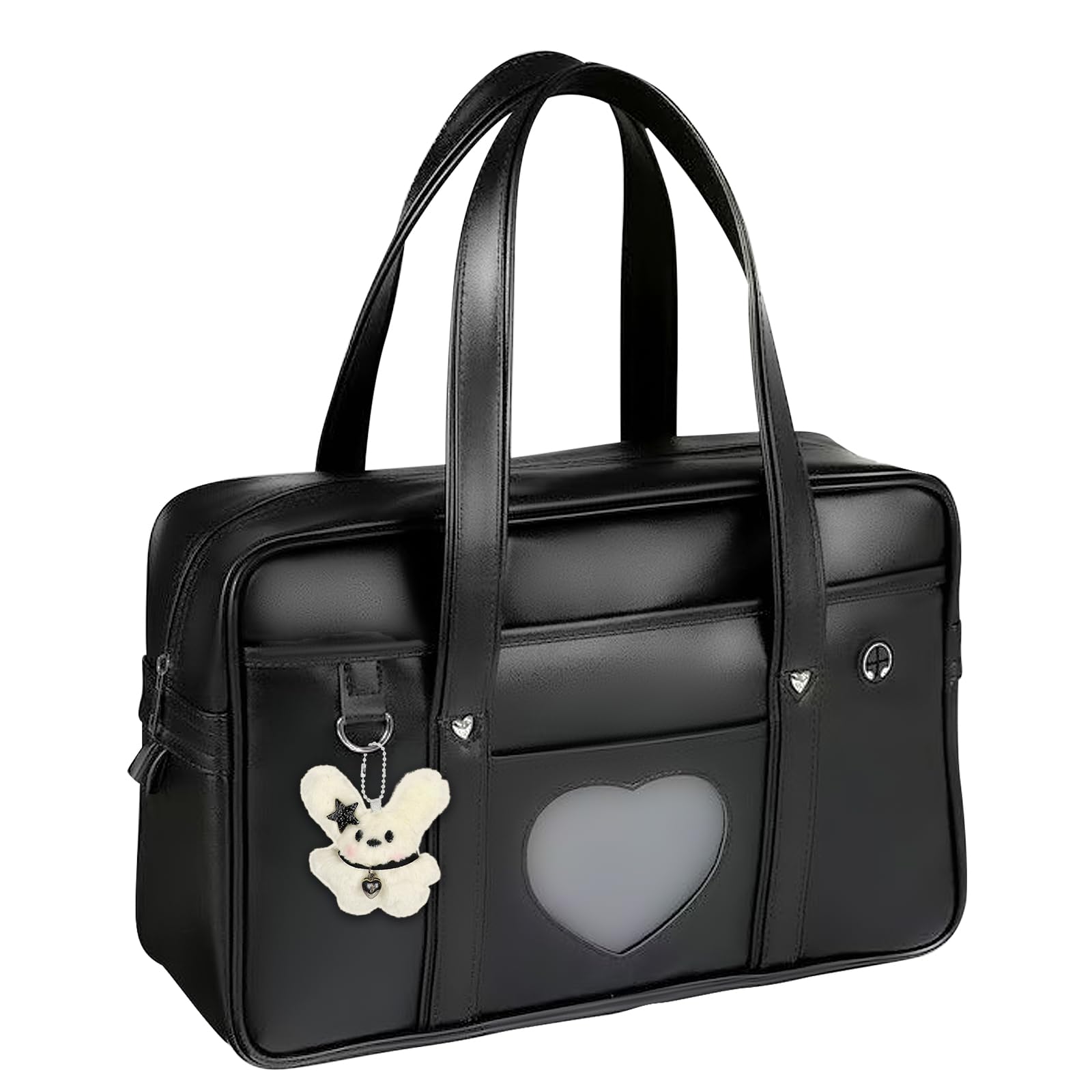 

School Bag for High School Boston Student Large Synthetic Black [Euetik] Students, Girls, Bag, Bag, Capacity, Leather, Unisex,