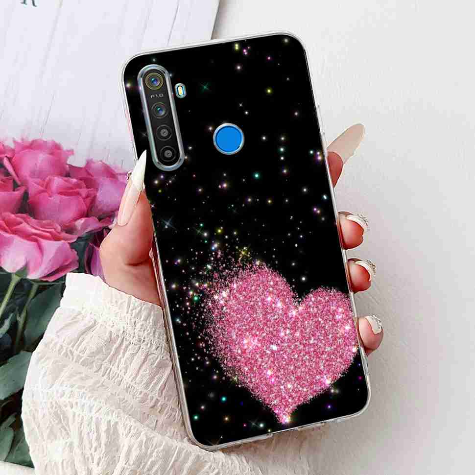 For Realme 5 RMX1911 6.5" Case Fashion Colorful Flower Soft Silicone TPU Cover For Oppo Realme5 RMX1919 Butterfly Bumper Shell